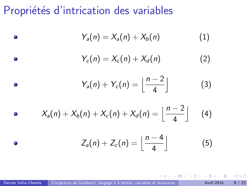intrications des variables règles 1 à 5